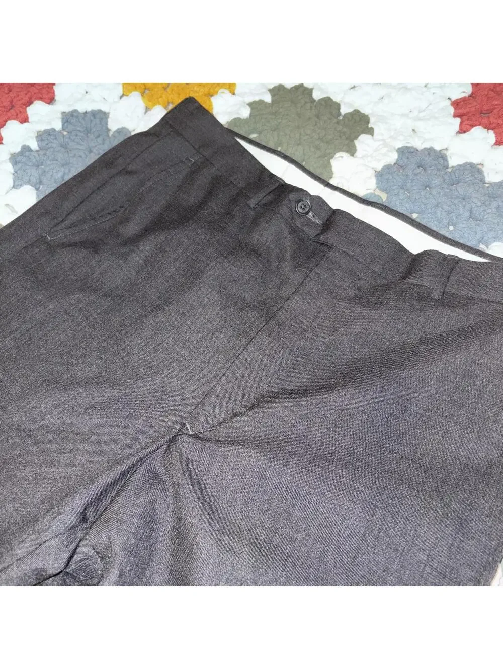 Stafford 100% Worsted Wool $120 Men’s Size 34 x 30 Black Wool Dress Pants Work - Picture 5 of 9